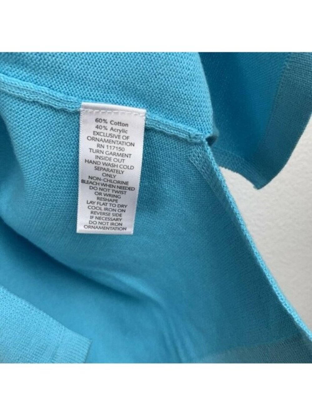 ✨3/$30  Quacker Factory S Blue Snowflake Winter Holidays Embellished Sweater Top - Picture 4 of 6